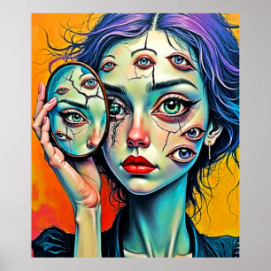 Affiche Art de l'auto-réflexion brisé