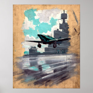 Affiche Art de l'aviation nautique vintage