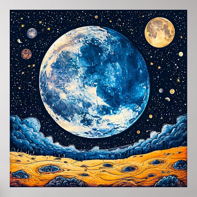 Affiche 🌌 Art de l'Espace Cosmique pour l'Imagination Mod (Devant)