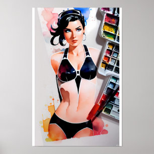 Affiche Art de l'été du Bikini