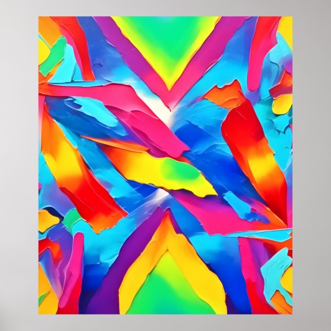 Affiche Art de l'expressionnisme Abstrait coloré (Devant)