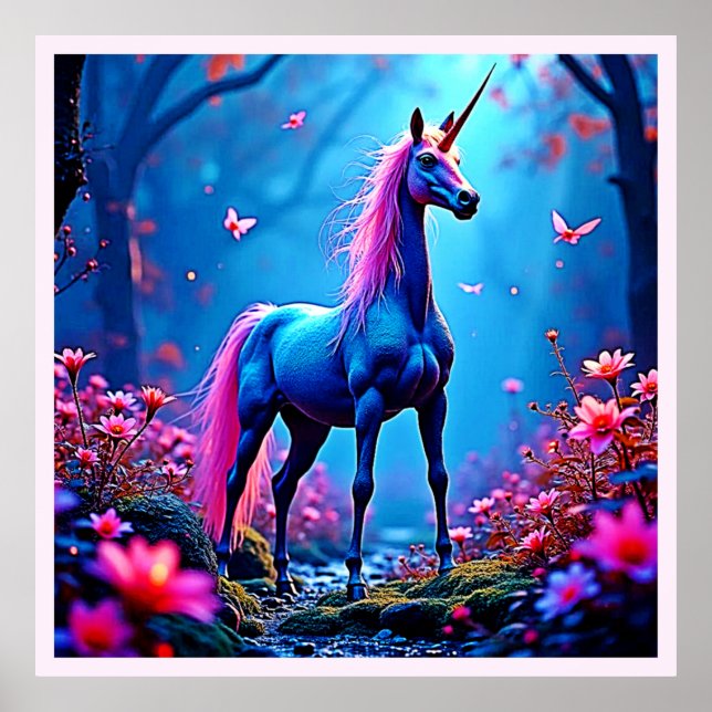 Affiche Art de licorne de fantasy mystique (Devant)