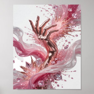 Affiche Art de l'impression de mode ABSTRACT argent dynami