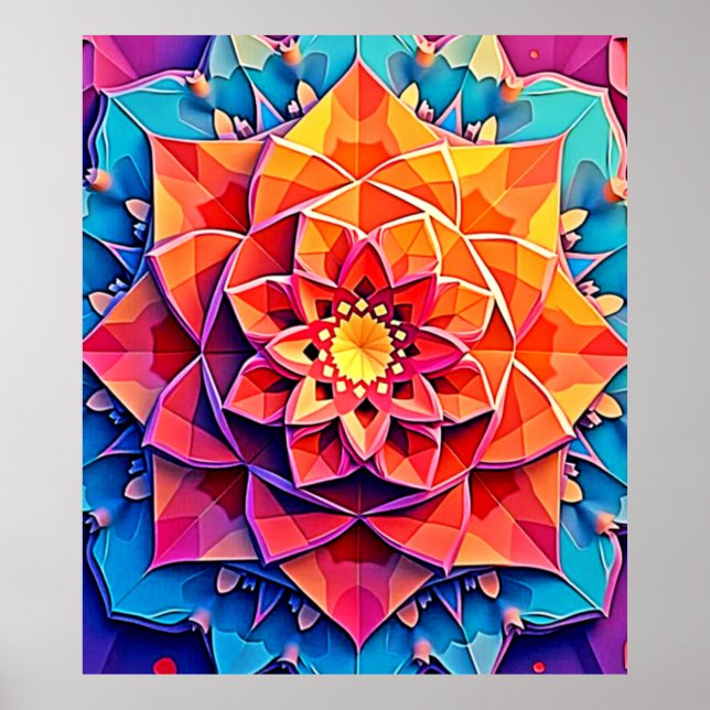 Affiche Art de l'impression d'énergie prismatique florale  (Devant)