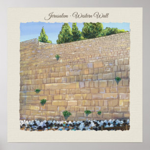 Affiche Art de l'Israël de ville de Jérusalem de mur