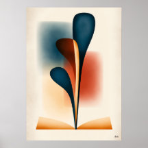 Art de livre abstrait Japandi avec forme de forêt 