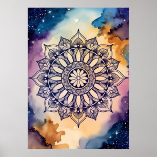 Affiche Art de Mandala cosmique - Design céleste et spirit