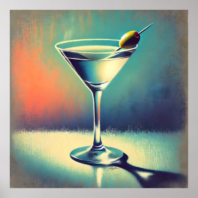 Affiche Art de Martini Mid Century J'adore le Blues (Devant)