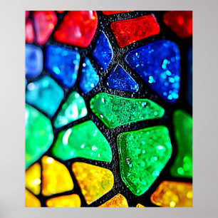 Affiche Art de mosaïque de verre arc-en-ciel brillant