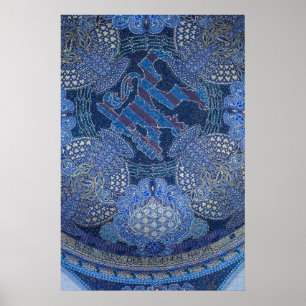 Affiche Art de mosaïque ornée bleue, Allemagne