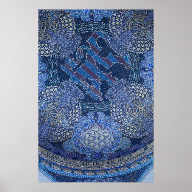 Affiche Art de mosaïque ornée bleue, Allemagne (Devant)