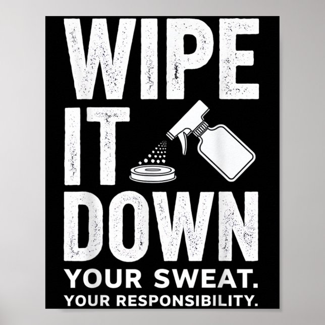 Affiche Art de motivation de fitness Essuyez-le  (Devant)