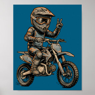 Affiche Art de moto cross mignon pour les amateurs de moto