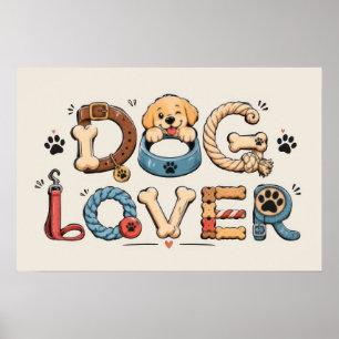 Affiche Art de mots pour amateur de chiens