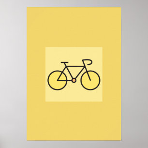 Affiche Art de mur de nurserie de vélo jaune minimaliste r