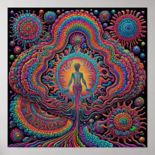 Affiche Art de naissance psychédélique
