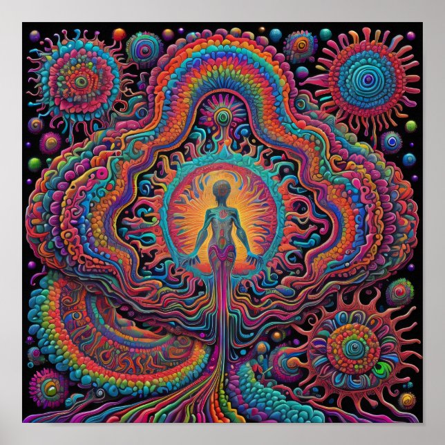 Affiche Art de naissance psychédélique (Devant)