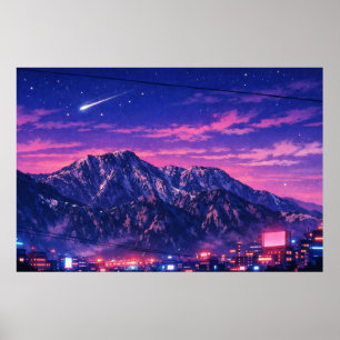 Affiche Art de néon de paysage photographique édité (HG)