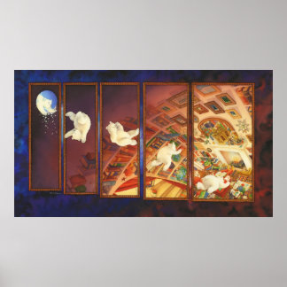 Affiche Art de Noël pour enfants - L'ours de Noël