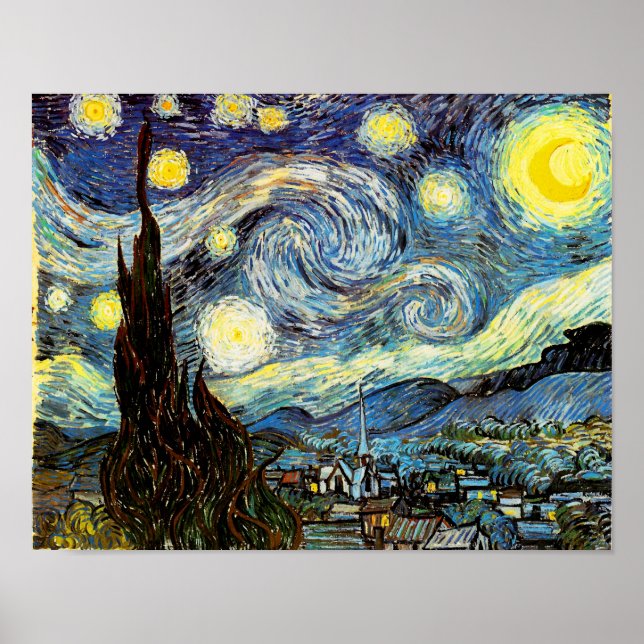 Affiche Art de nuit Van Gogh Starry (Devant)