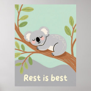 Affiche Art de nurserie calme Koala endormi
