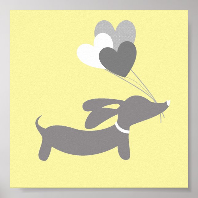 Affiche Art de nurserie de chien viennois jaune genre neut (Devant)