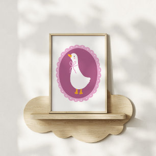 Affiche Art de nurserie de l'oie coquette mignonne