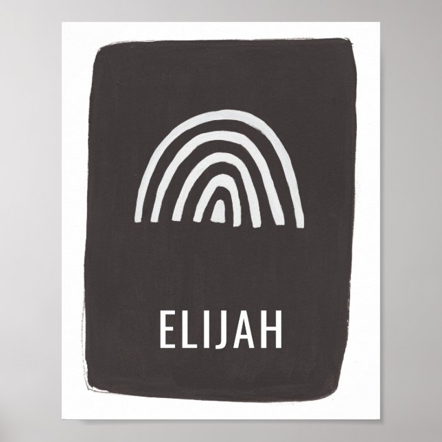 Affiche Art de nurserie de nom d'arc-en-ciel minimal moder (Devant)