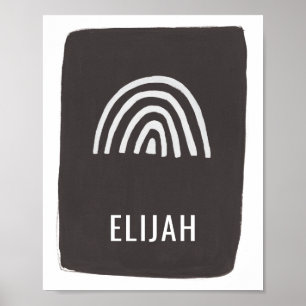 Affiche Art de nurserie moderne minimal arc-en-ciel nom no