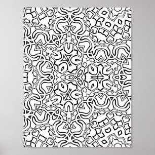 Affiche Art de page de coloriage à motif de carreaux maroc