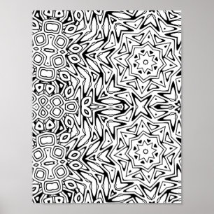 Affiche Art de page de coloriage à motif de rayure de mand