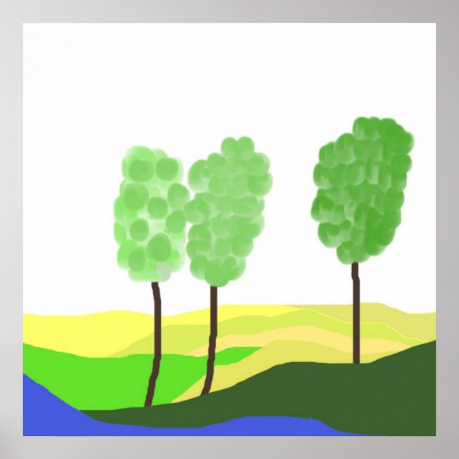 Affiche art de paysage abstrait (Devant)
