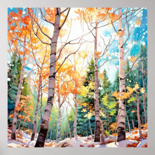 Affiche Art de paysage forestier calme