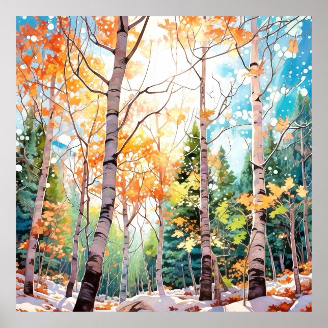 Affiche Art de paysage forestier calme (Devant)