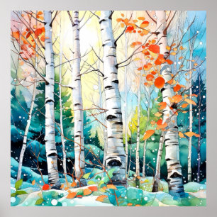 Affiche Art de paysage forestier calme
