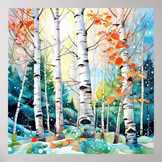 Affiche Art de paysage forestier calme (Devant)