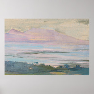 Affiche Art de paysage marin tropical pastel