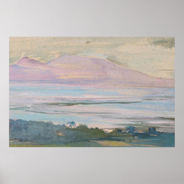 Affiche Art de paysage marin tropical pastel (Devant)