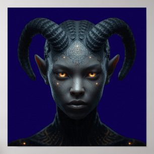 Affiche Art de personnage Tiefling démon de Dark Fantasy c