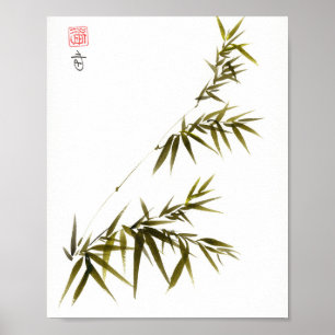 Affiche Art de pinceau chinois Bamboo Breeze