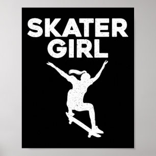 Affiche Art de planche à roulettes cool pour adolescentes