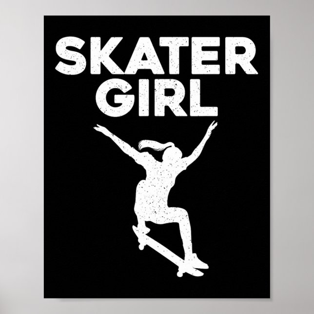 Affiche Art de planche à roulettes cool pour adolescentes  (Devant)