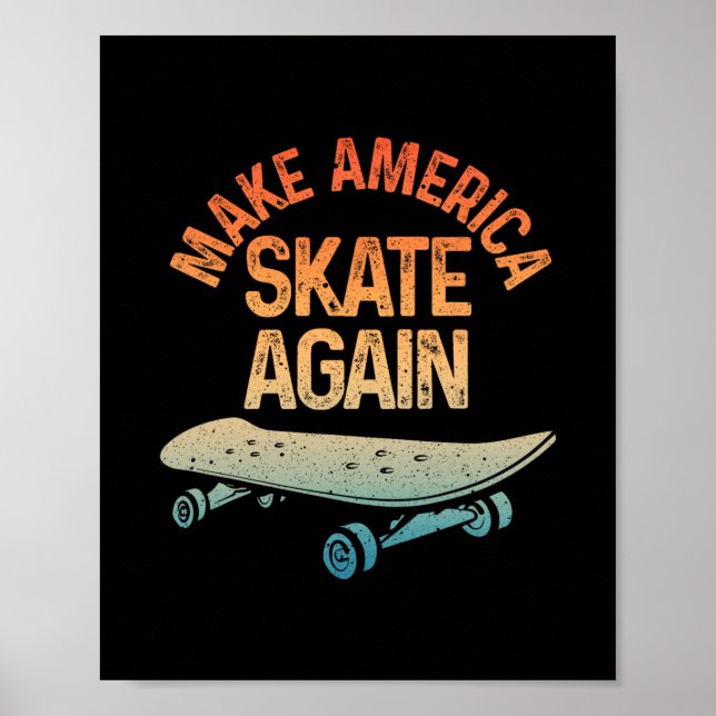 Affiche Art de planche à roulettes cool pour hommes femmes (Devant)
