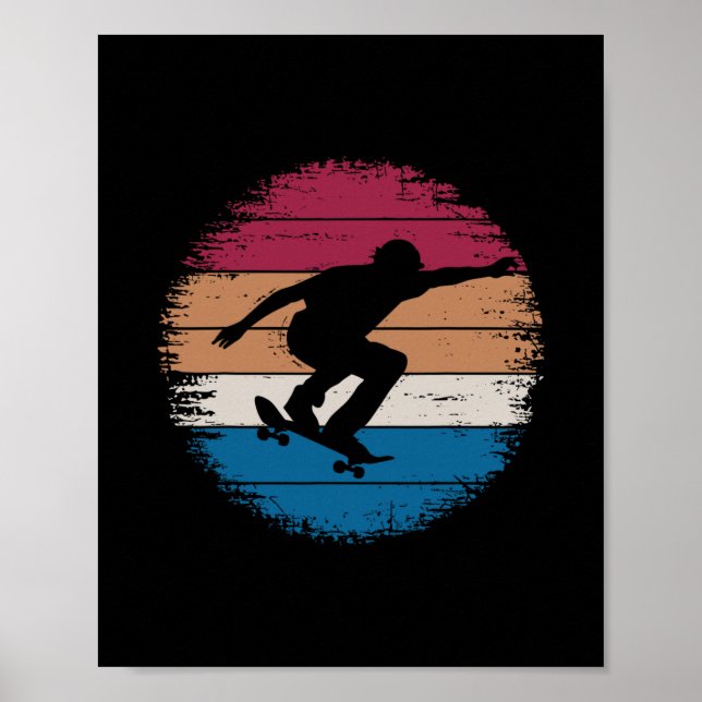 Affiche Art de planche à roulettes cool pour hommes femmes (Devant)