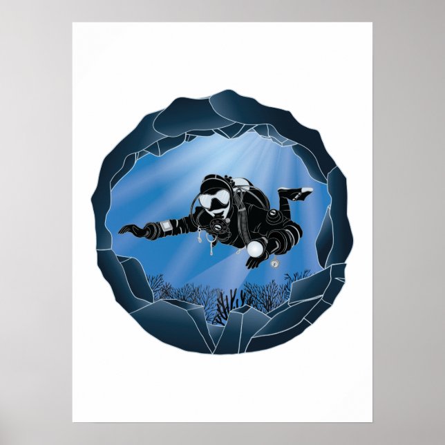 Affiche Art de plongée sous-marine - Plongée sous-marine (Devant)