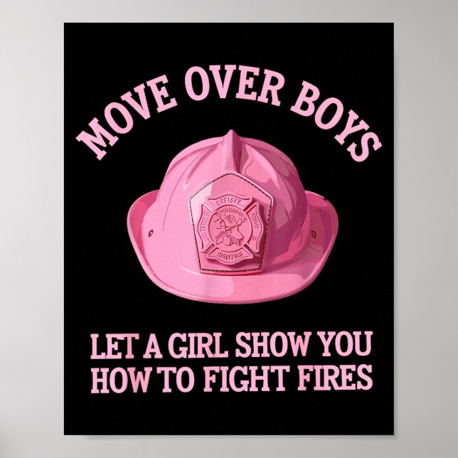 Affiche Art de pompier drôle pour femmes filles femme pomp (Devant)