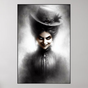Affiche Art de portrait de l'ère victorienne inquiétante