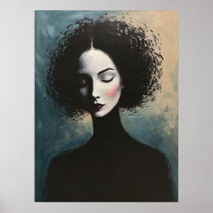 Affiche Art de portrait féminin élégant moderne