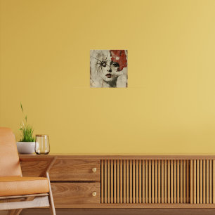 Affiche Art de portrait surréaliste gothique vintage d'ara