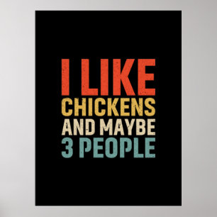 Affiche Art de poulet J'aime les poules